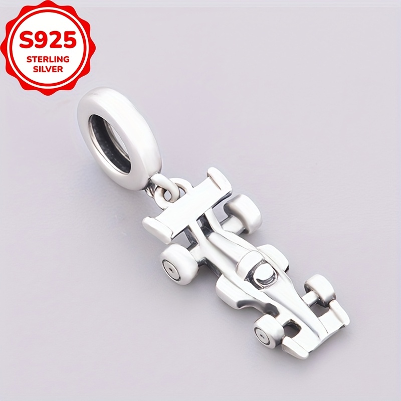 TEMU 1pc 925 925 Silvery Racing Enthusiast Pendant Suitable For Jewelry Making Diy Bracelets Or Necklaces For Daily Wear Or As Seasonal Birthday Gift