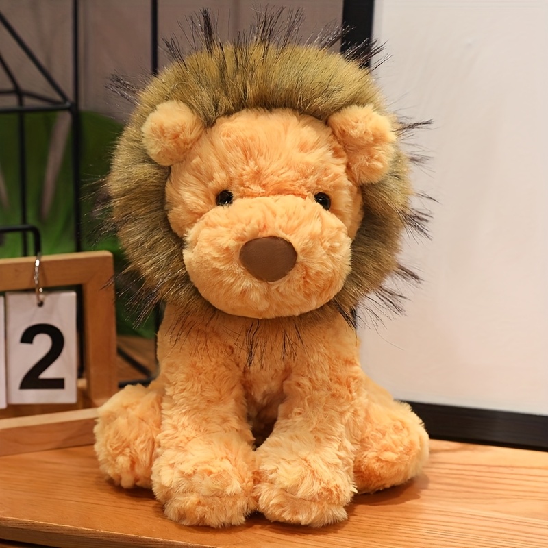 Image of 23cm/9.05in Lion Plush Doll Realistic Lion Stuffed Animal Cute Plush Toy Gift For Animals Cute Decor Lion Plush Stuffed Animals Kids Birthday Gift Cuddly Plush Toy