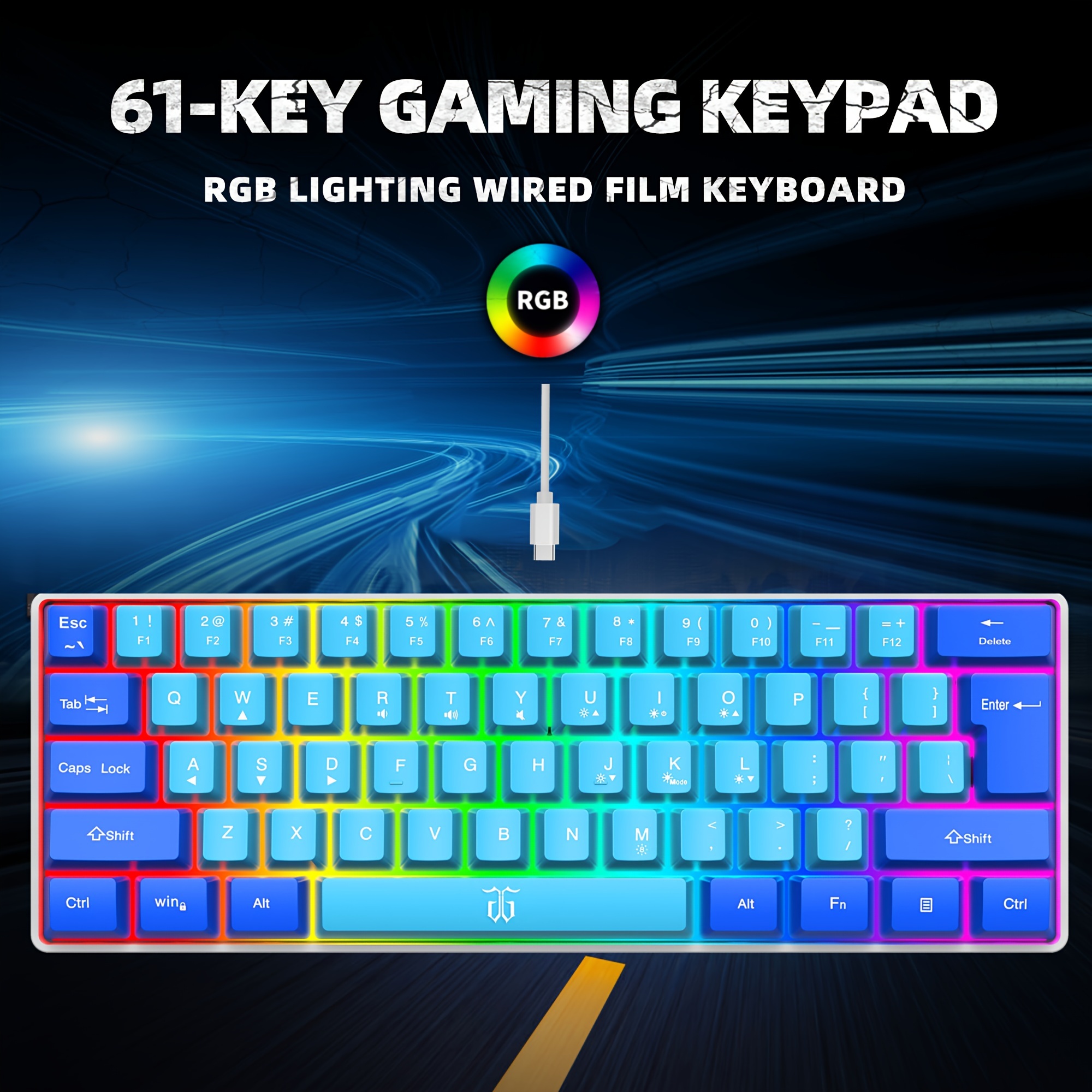 

Snpurdiri 60% Wired Gaming Keyboard, Rgb Ultra-compact Mini Keyboard, Waterproof Mechanical Feeling Small Keyboard For Pc/
