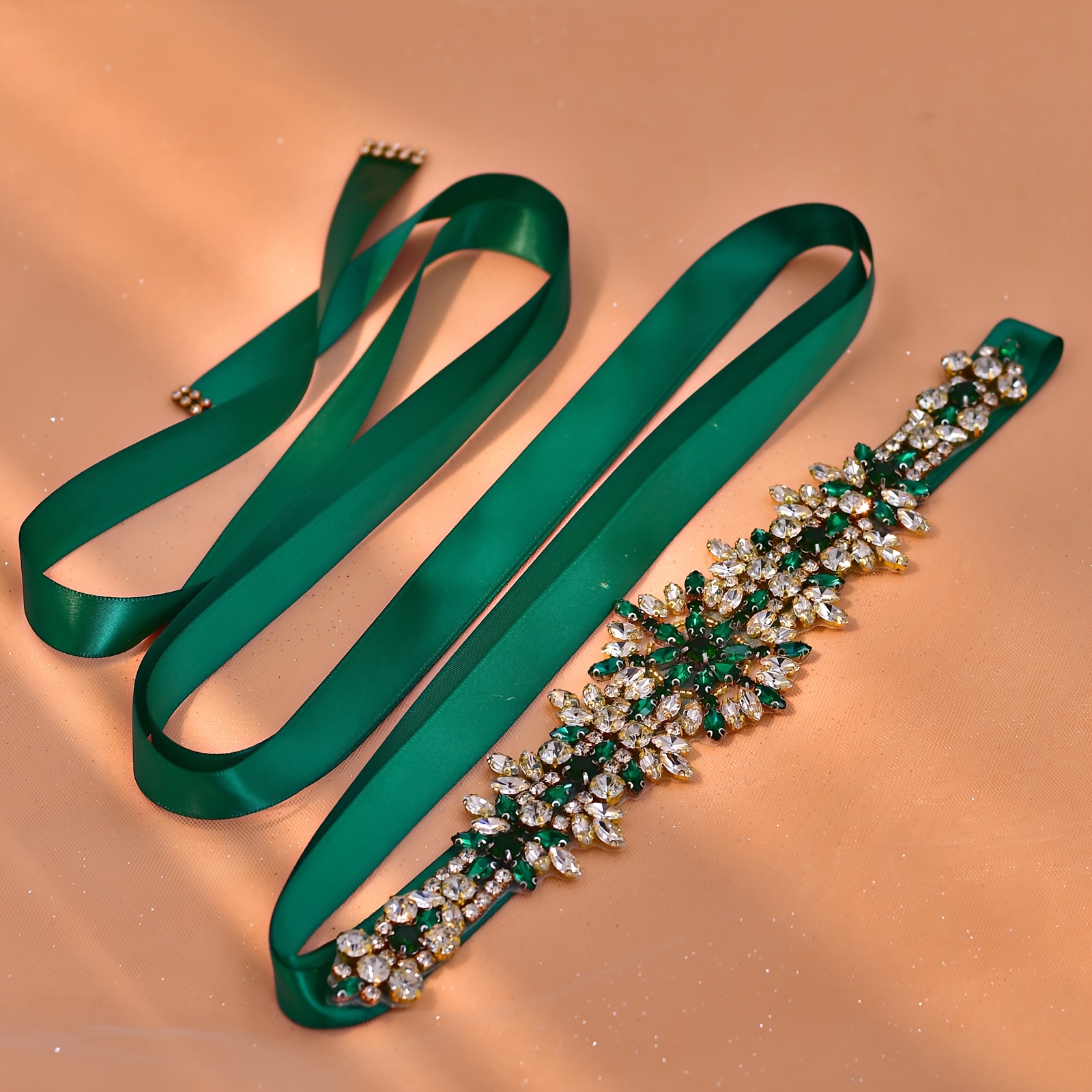 Bridal Belt Women'S Clothing Additions Wedding Dress Contrast Color  Waistband Luxury * Dark Green Waist Ornament Christmas Party Waist Belt