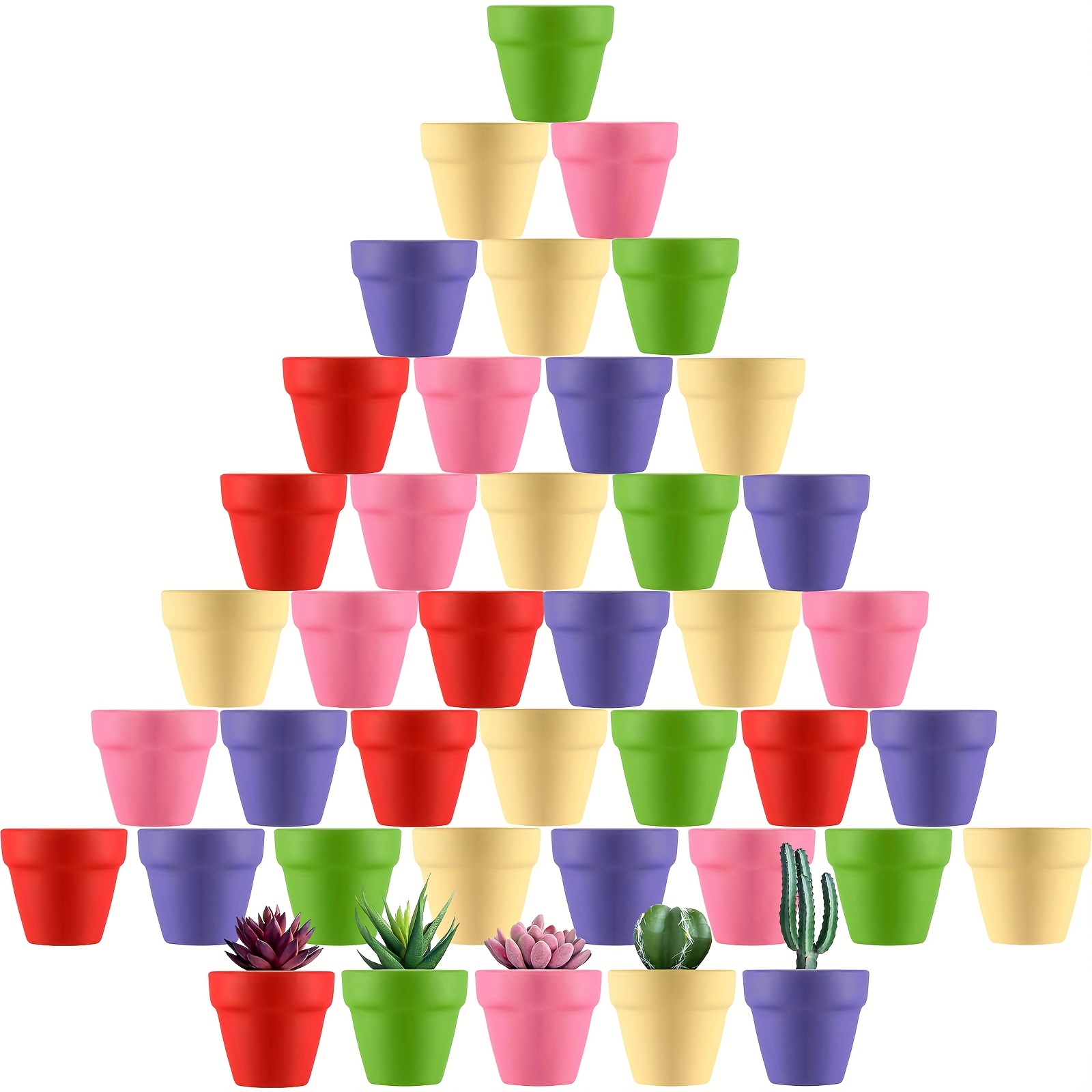 50pcs 2 inch succulent pots drainage holes vibrant colored - Temu