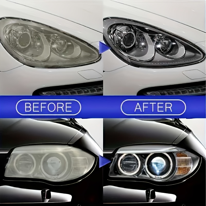 Headlight Restoration Spray - Removes Yellow Oxidation, Scratches, Haze, and Cloudiness, Instantly Brightening Headlights - Suitable for Car Front and Rear Headlights, Non-toxic, Prevents Yellowing and Oxidation - An Effective Refurbishment Solution