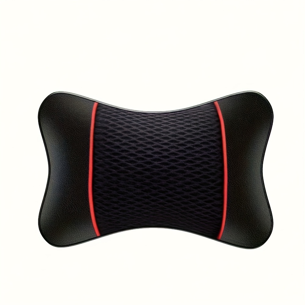 Car Headrest Pu Leather Mesh Breathable Neck Pillow, Soft Comfortable Seat Rest Cushion, Auto Accessories Decorations