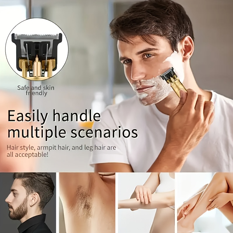 usb powered electric hair clipper with oil head engraving adjustable blade comb aluminum alloy body grooming use professional haircare stylish grooming accessory intricate detailing details 8