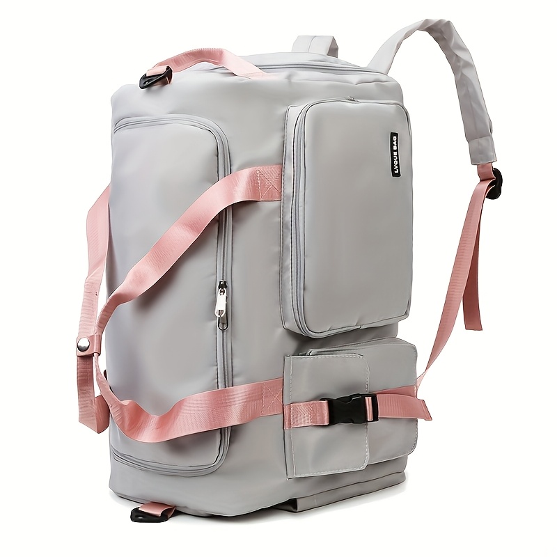 Bolsa de gimnasio de gran capacidad, mochila de viaje y bolso de mano con múltiples compartimentos, cierre con cremallera resistente, convertible en mochila o bolso de hombro para mujeres y hombres, compartimento principal amplio y bolsillo delantero, ideal para gimnasio, yoga, viajes de fin de semana y regalos, disponible en negro, portador de accesorios de yoga, compartimentos con cremallera