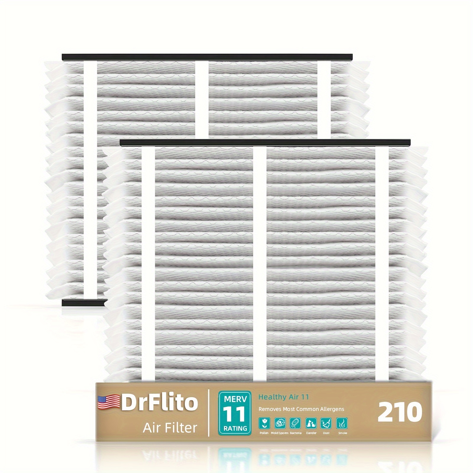 

2 Pack 210 Replacement Filter For Air Purifiers - 11, Filter Air & Dust, 20x25x4 Air Filter