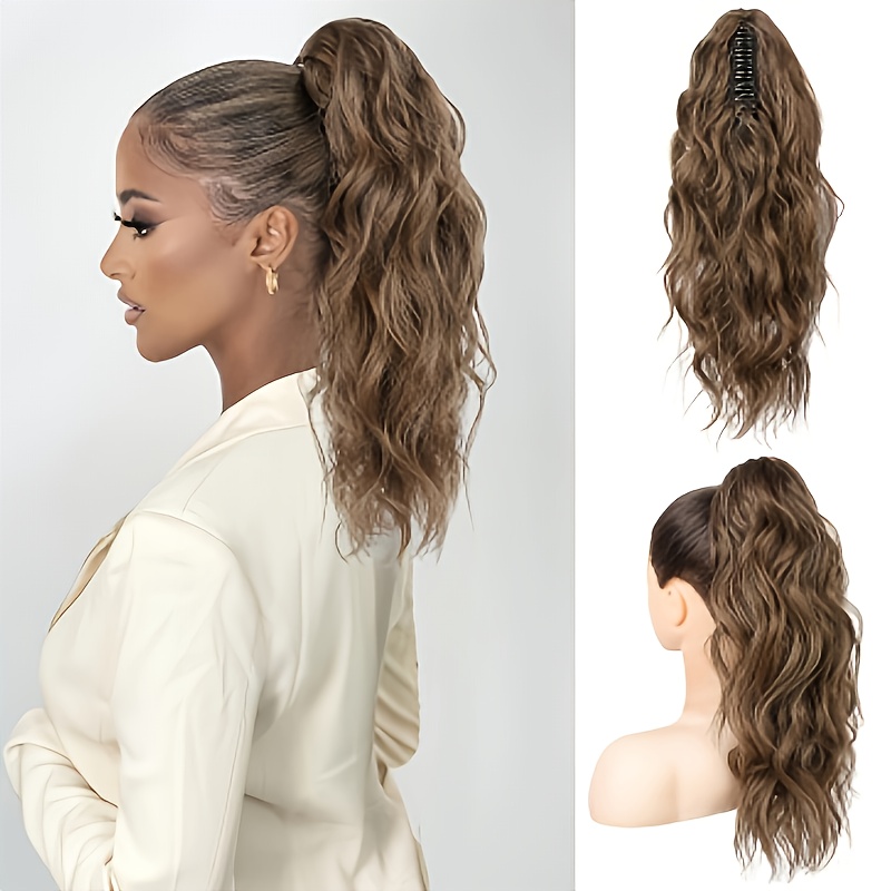 45.72cm women s clip-in ponytail extension - heat-resistant synthetic hair for parties, cosplay &   - natural look, easy to style, fits all   details 4