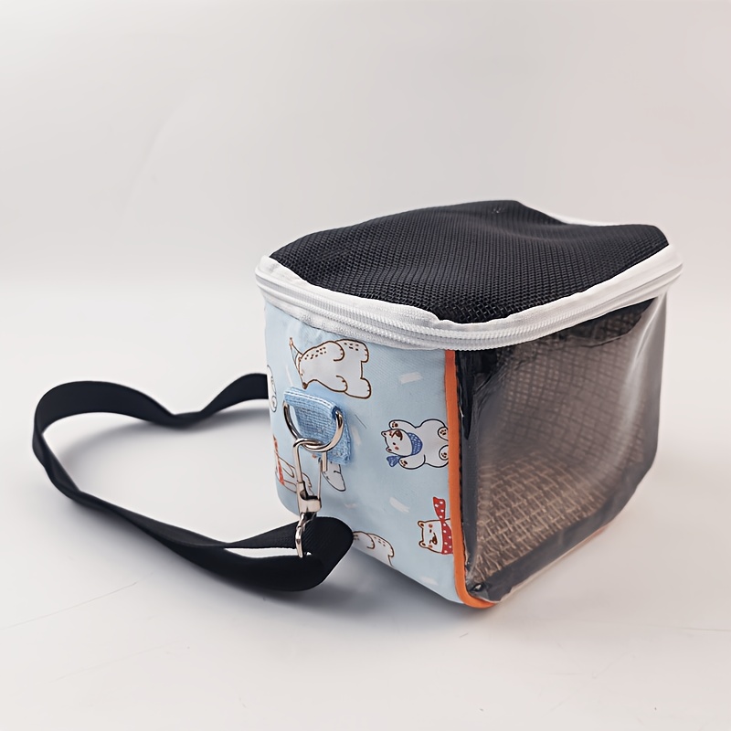 TEMU Portable Cross-body Small Suitable For Parrots, Hamsters, Lizards & Sugar Gliders - Ventilation System, Zipper Closure Carrier With Carrier