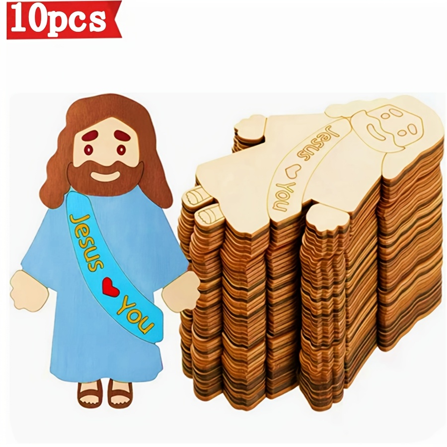 TEMU 10pcs Wooden Figurines, Wooden Pieces, Diy Handmade Crafts, Birthdays, Weddings, Wooden Pendants, Decorations, Family Gatherings, Dinners, Mini