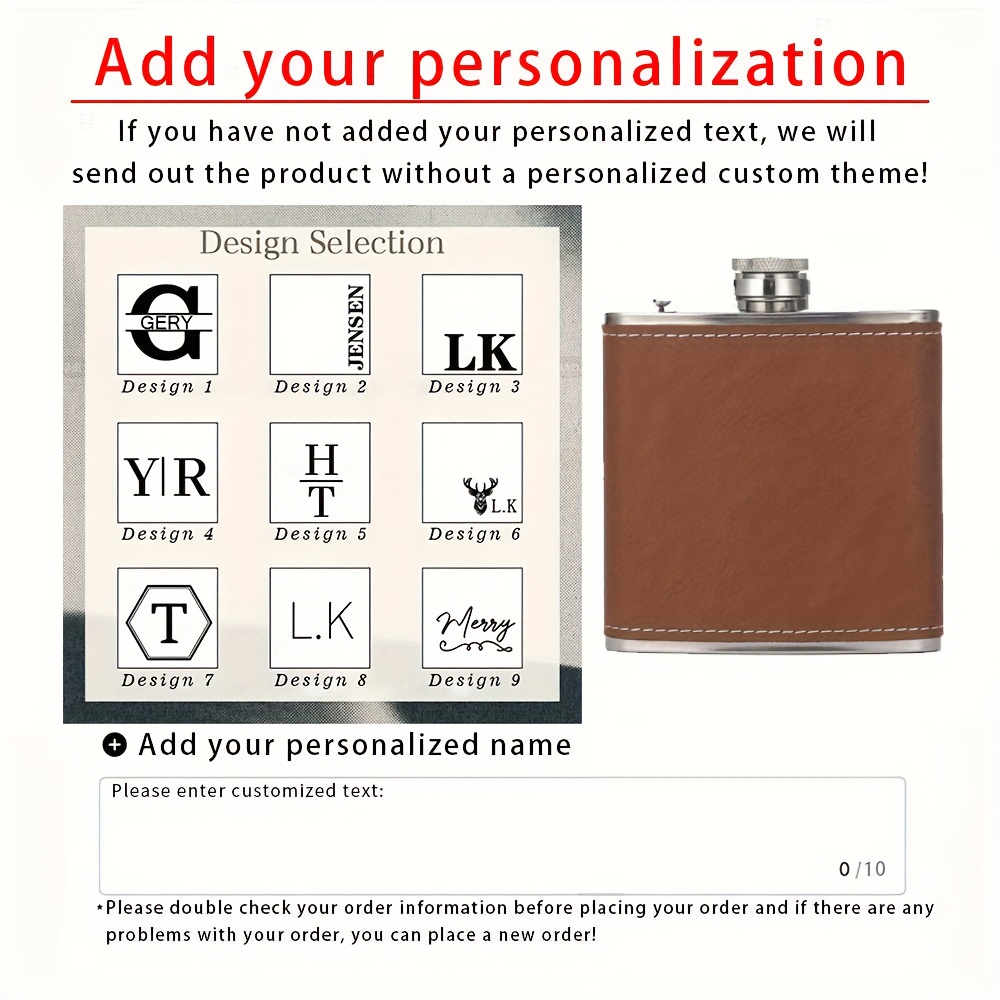 TEMU [custom] 1pc Personalized For Men, Engraved Leather , Custom With Name, Groomsmen Proposal Gift, Wedding Gift, Father's Day Gift, Gift For Her