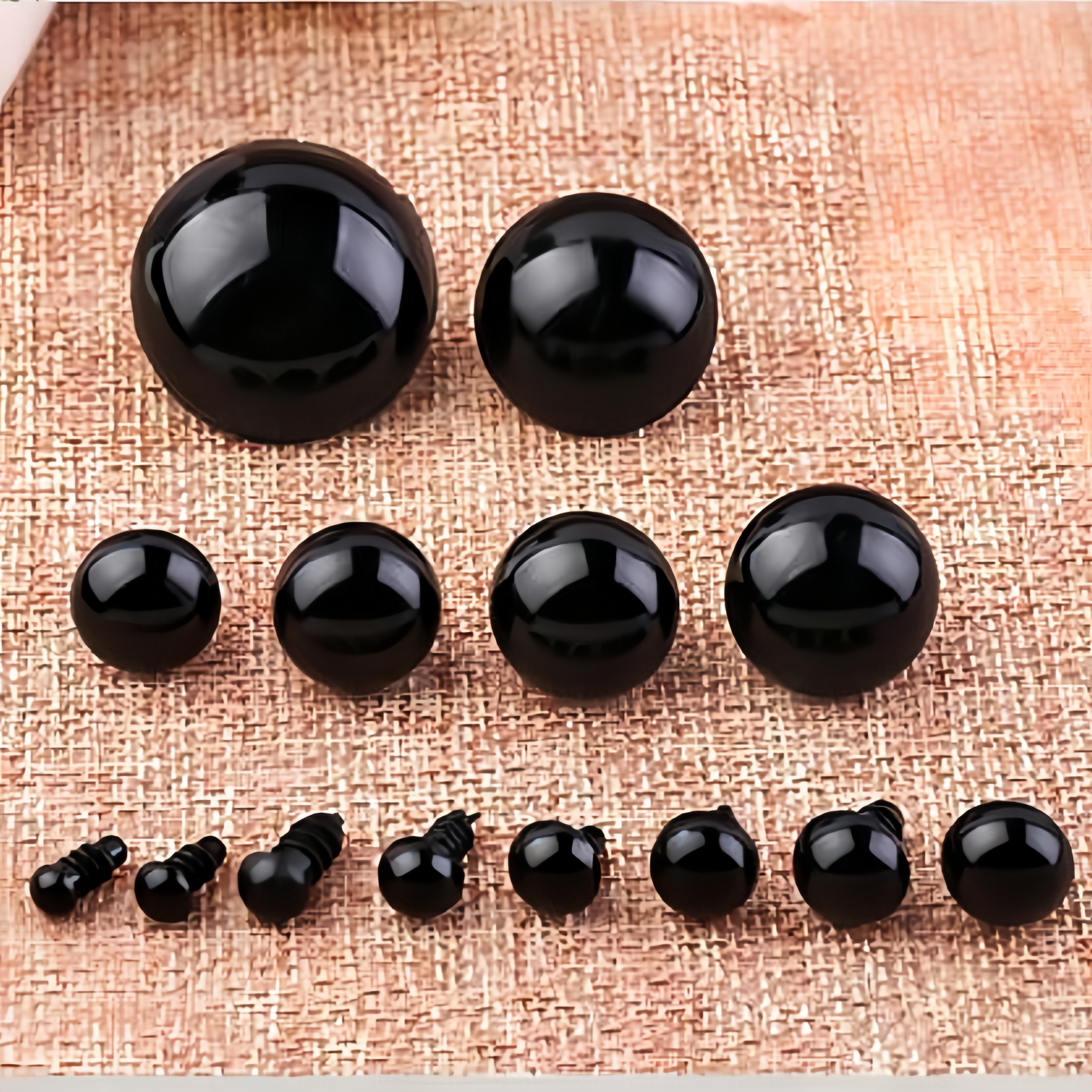 

100pcs Black Plastic Safety Eyes For Amigurumi & Diy Craft Dolls, Assorted Sizes 6-12mm, Material: Plastic, Suitable For Ages 14+