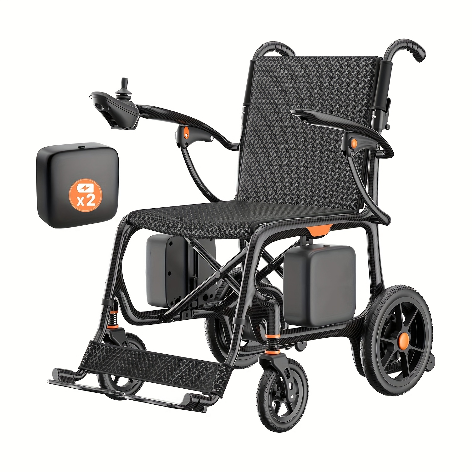no assembly electric wheelchair 28lbs ultralight foldable 100 carbon fiber with dual lithium batteries for adults   range all terrain   airline regulations Product details 1