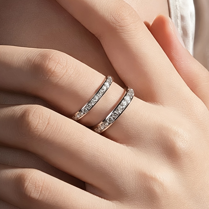 Titanium Steel Full Circle Synthetic Zirconia Ring