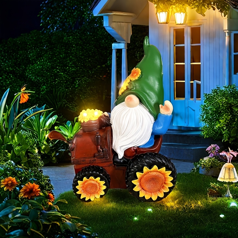 

Solar-powered & Sunflower Garden Statue - Led Outdoor Decor Light,, , Patios, Lawns |