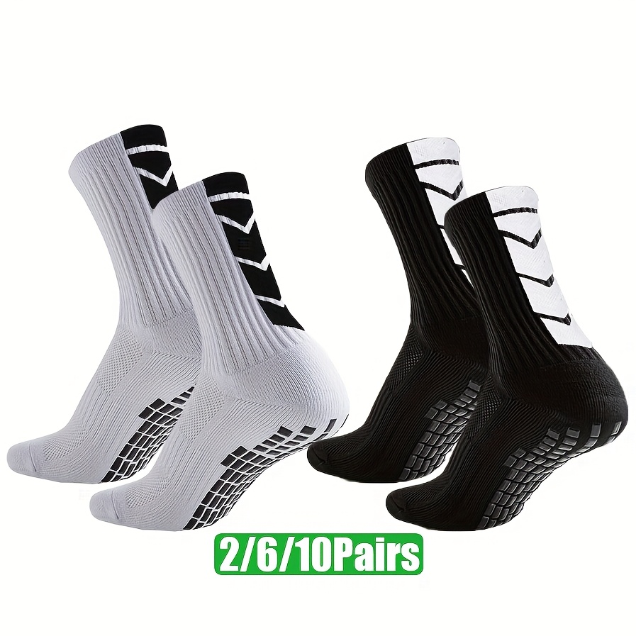 E-shop 2/6/10 Paar Griffsocken Fußballsocken Herren Damen Frotteesohle Terry-Socken Sport Fußball Tennis Skateboard Training Sportsocken