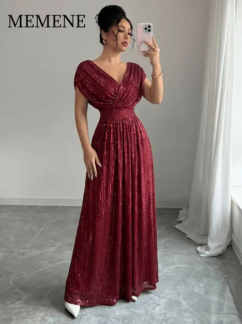 temu burgundy dress burgundy dress sold on Temu United States