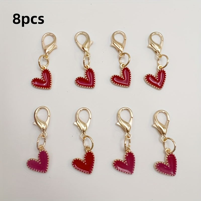 4pcs/8pcs Heart-shaped Drip Oil Shoe Buckles, Detachable Shoe Buckles, Diy Shoe And Boot Decorations