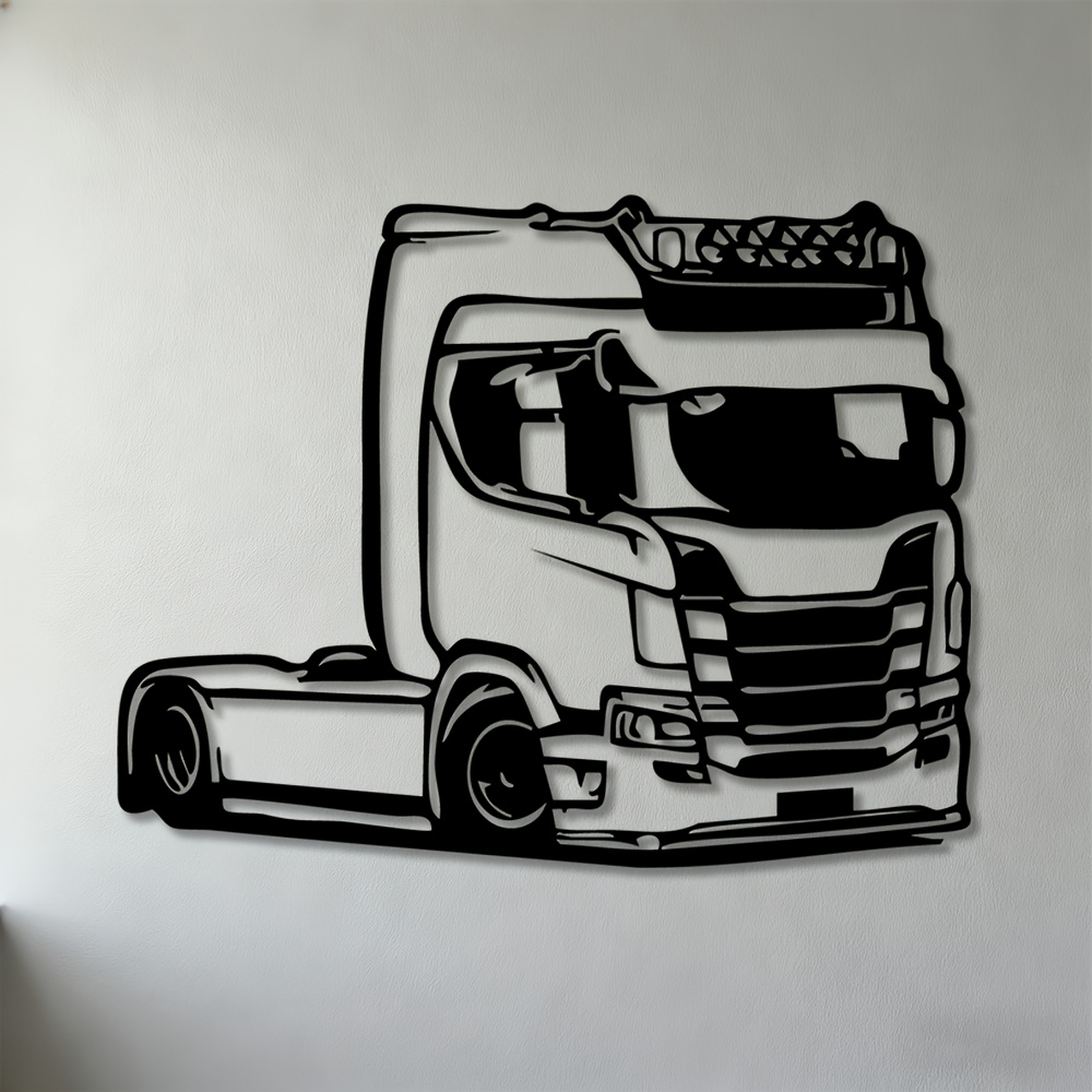 TEMU 2d Flat, 1pc, 2d Plane, Wall Sculptures, Truck Metal Wall Art, Perfect For Living Room, Bedroom, Office, Garage And Commercial Space Decoration,