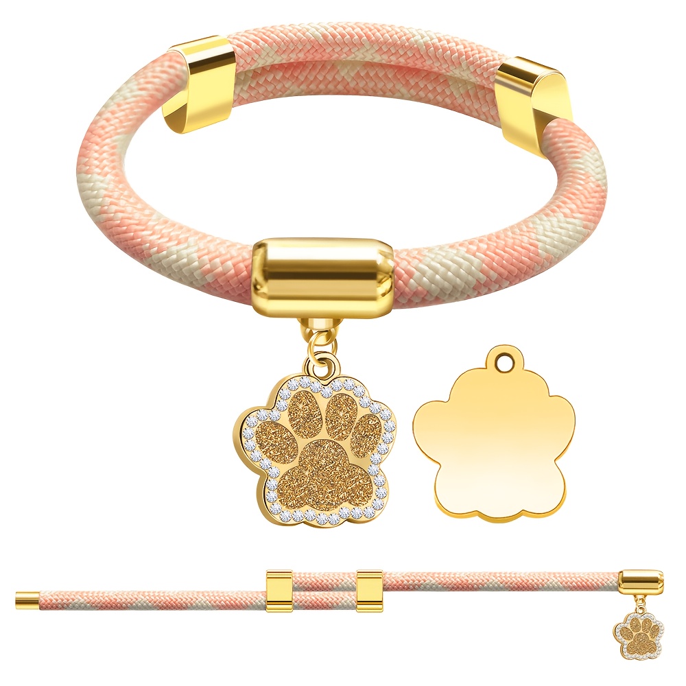TEMU [custom] -the-dark Round Rope Cat Collar, With -shaped Pendant, Customizable Text Anti-loss, Safe Magnetic Design Adjustable Size, Accessory,