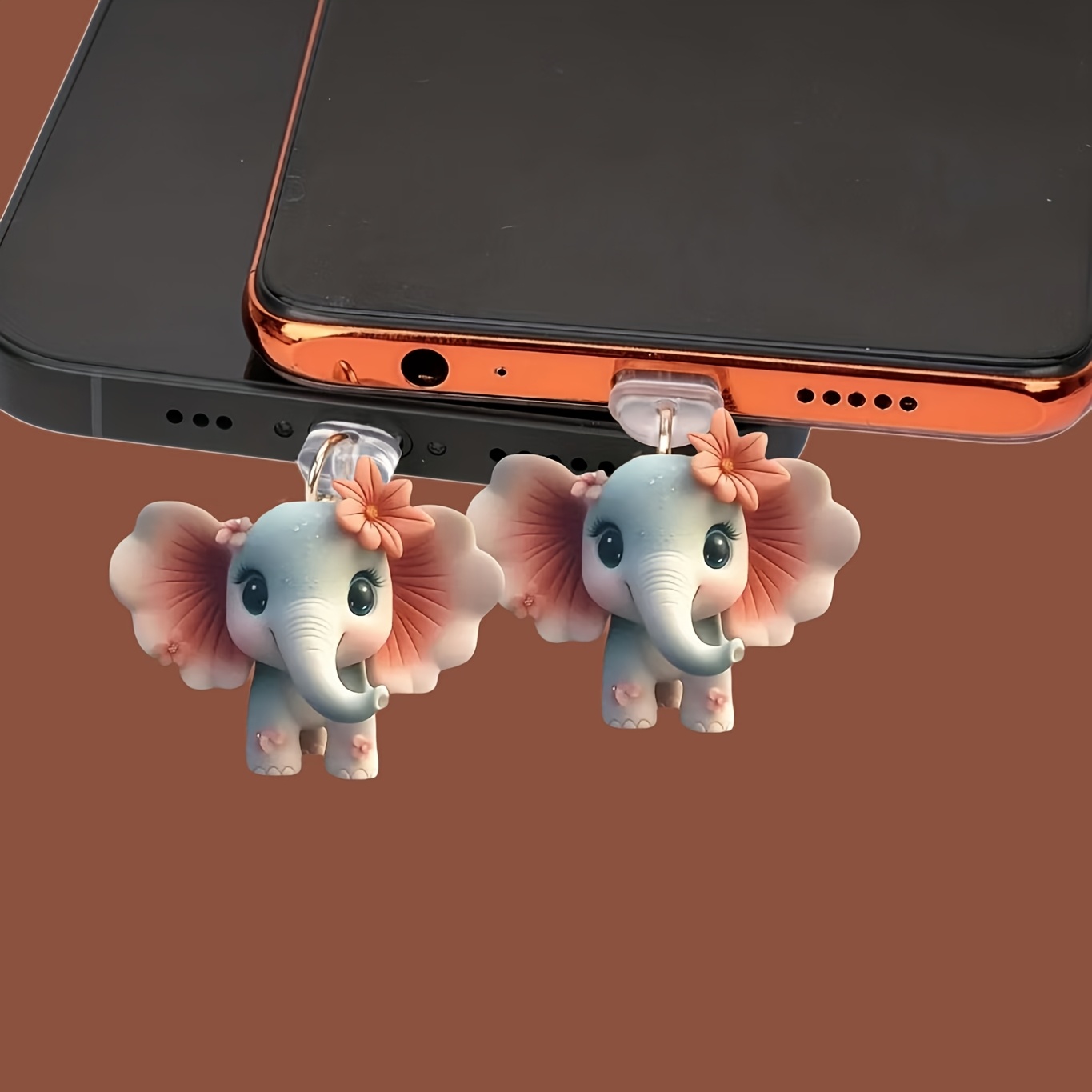 

1pc Elephant Acrylic Plug, Compatible With Iphone/type-c Connectors, Mobile & Maintenance Accessory, Ideal Holiday Gift