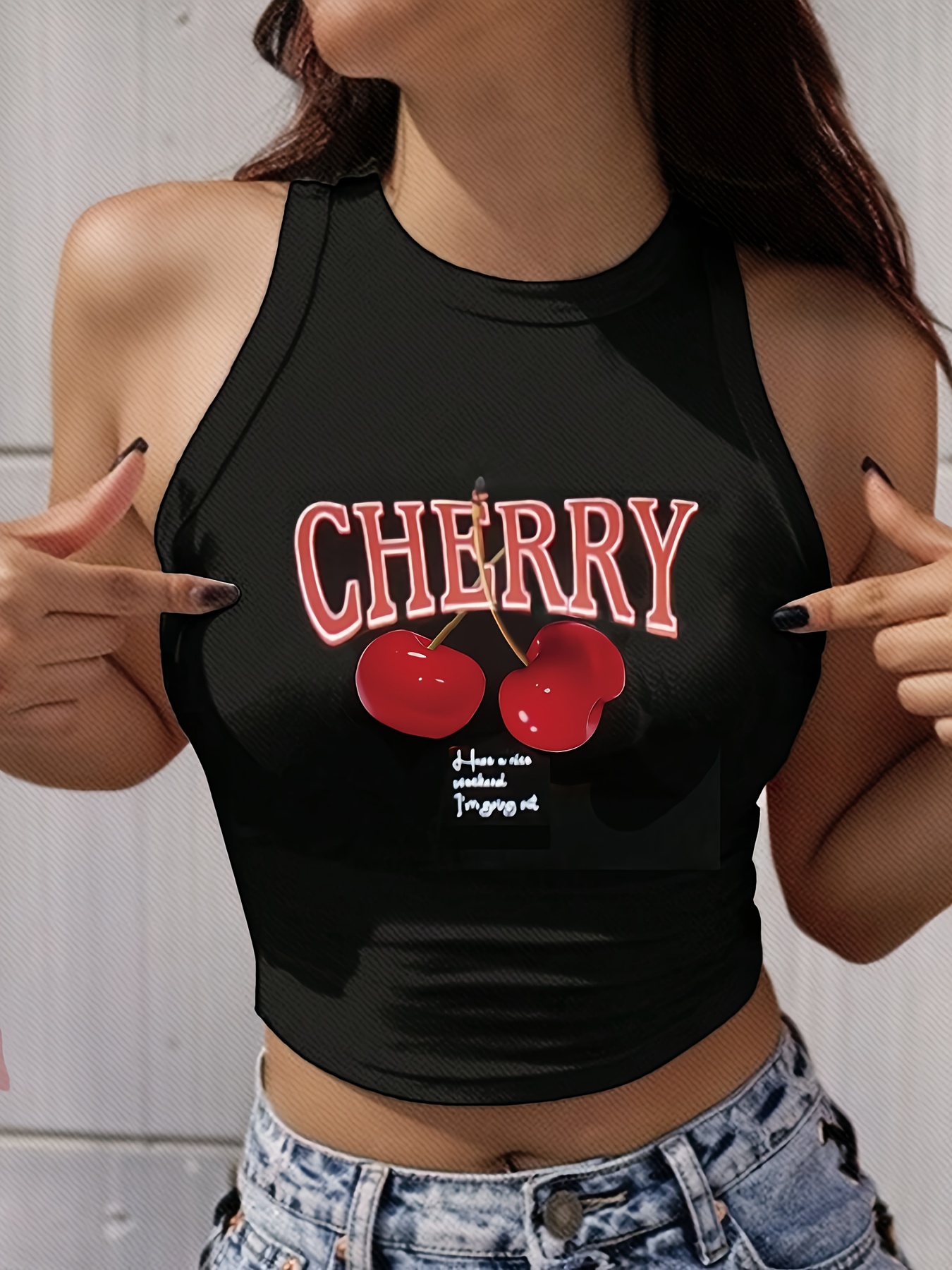 cherry tank top sold on Temu United States