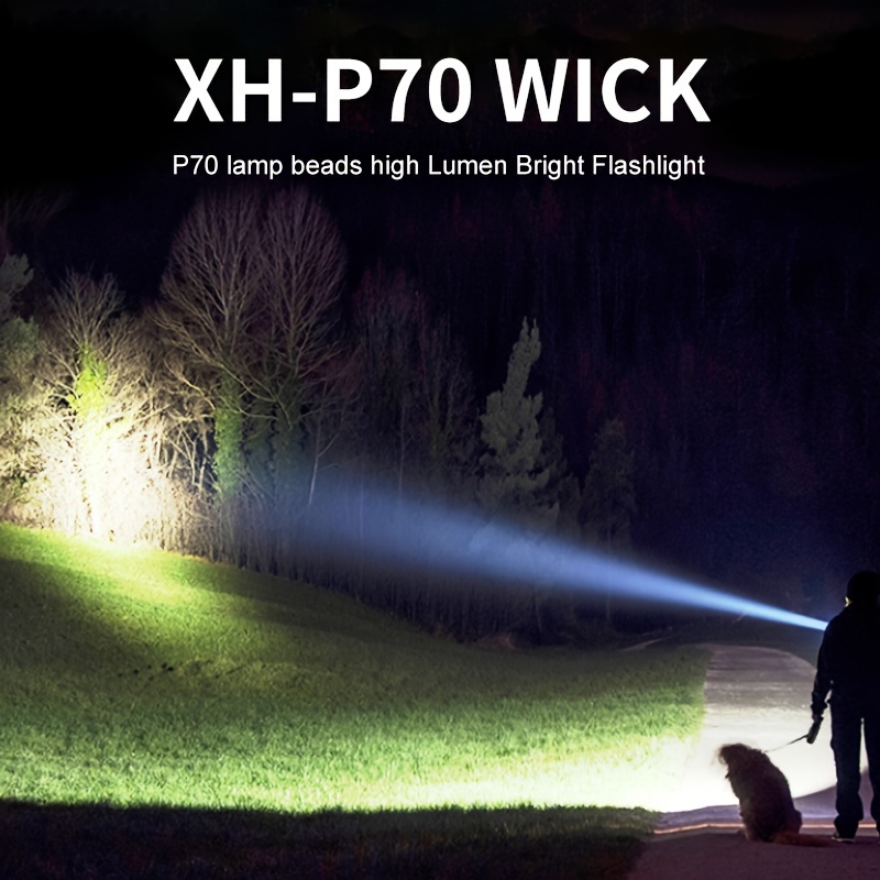 Linternas LED Recargables De 900000 Lúmenes Altos, Linterna Súper Brillante  XHP90.2 Con Zoom Y 3 Modos E Impermeable IPX7 Para Acampar Para Adultos, L