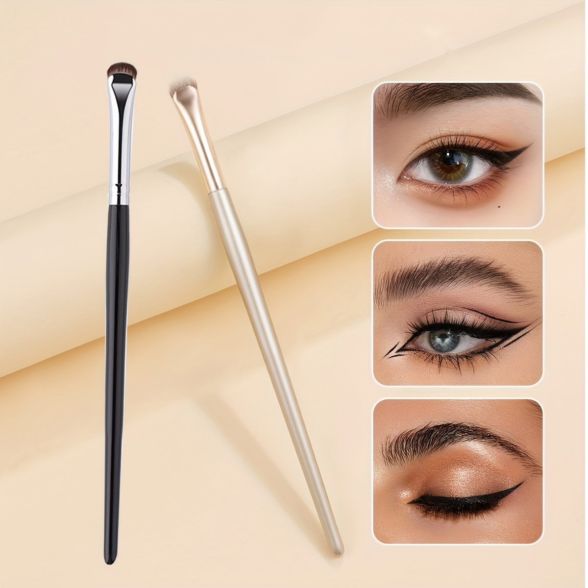 

1pc Crescent Shape Eyeliner Brush Set: Blade Eyeliner Brush, Fine Eyeliner Brush, Soft & Blending Brush For And Makeup Application