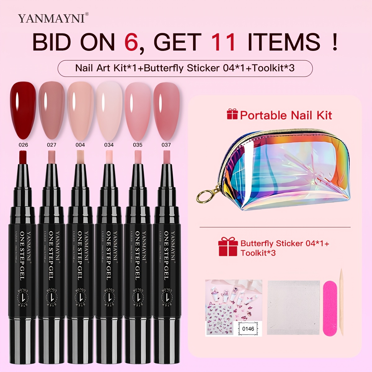 Image of 3in 1 Nail Polish Pens, 2026 New 3in 1 Nail Polish Markers Quick Dry, 6 Color Nailpolish - 6 Colors Per Set (need /led Lamp To Use)