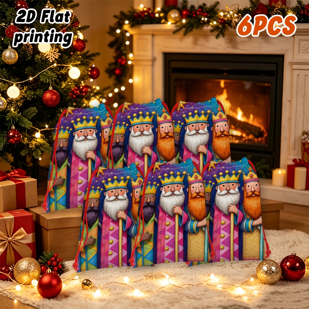 TEMU Paquete de 6 bolsas de regalo reutilizables de con túnicas coloridas, adecuadas para , Navidad, fiestas de graduación, bolsas de recuerdo de