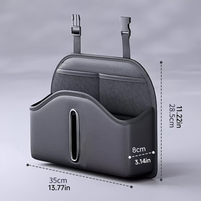 Organisateur De Siège Auto 2 En 1 Gris - Sac Ordinateur 15,6" + Rangement Voiture Portable