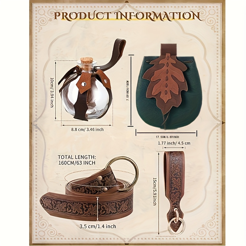 Cinturón vikingo medieval negro renacentista, cinturón de caballero en relieve, cinturón de caballero en relieve, cinturón vintage para hombre, tiro con arco LARP, accesorios de disfraz, Negro