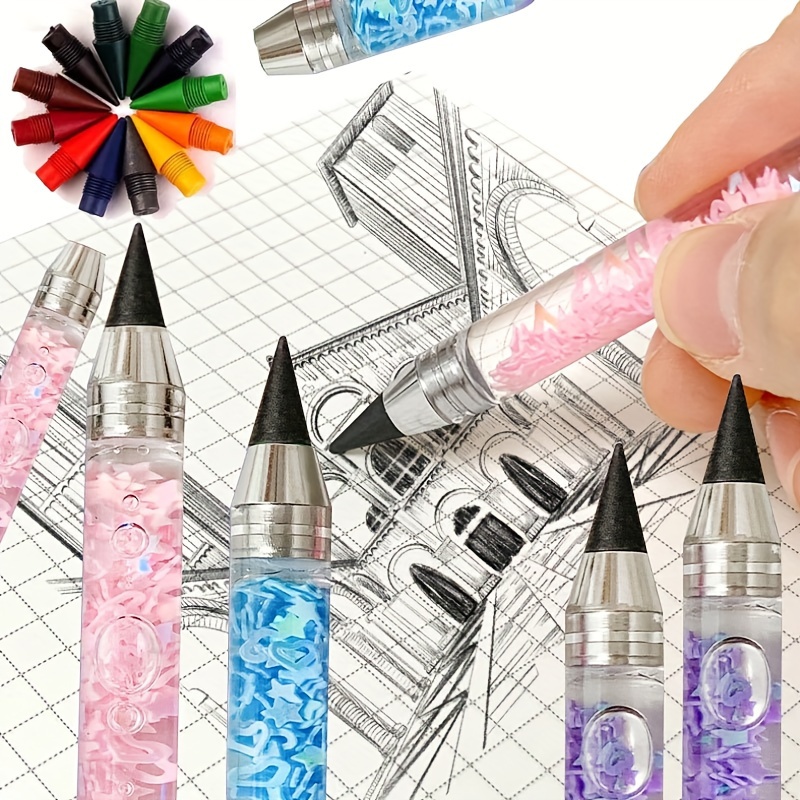 Set, Matita Automatica Per Disegno Artistico 0,3 0,5 0,7 2,0 Mm Matita  Meccanica In Metallo Con Pennino Estensibile A Baricentro Basso, Con  Confezione Regalo, Ritorno A Scuola, Materiale Scolastico, Cancelleria  Kawaii, Colori