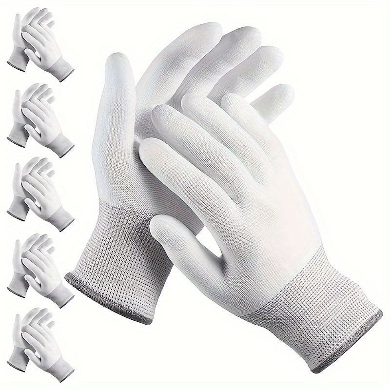 

Lot de 12 gants de quilting en nylon léger pour le quilting libre, machine à coudre - Antidérapant, respirant, rose, bleu et gris