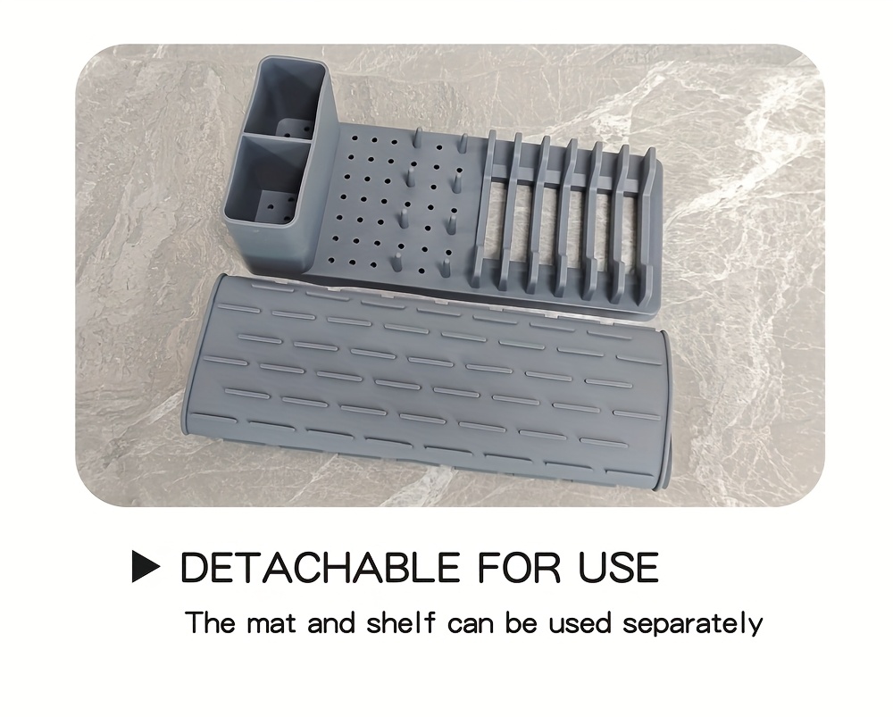 2pcs silicone dish storage rack set non punch collapsible kitchen countertop organizer with scratch resistant removable draining   organization for bowls and plates Product details 3