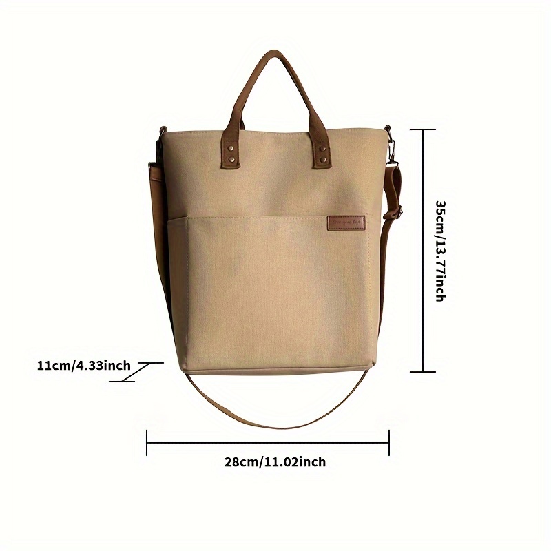 TEMU 1pc European-style Zipper Commuter Thick Tote Bag Casual Literary Student Shoulder Handbag Crossbody Bag