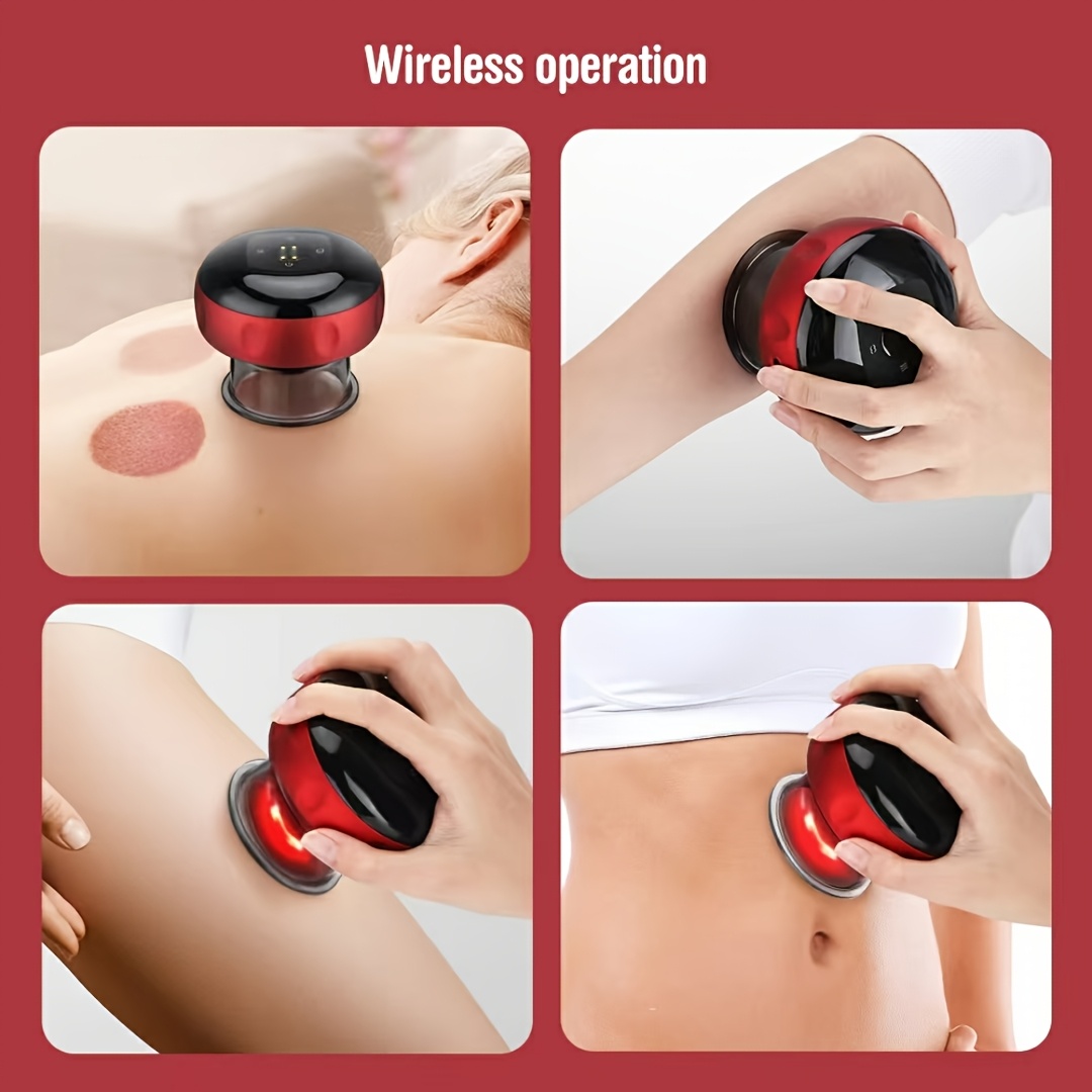 electric vacuum cupping machine usb rechargeable 36v or below 18650 battery back neck arm massager heating suction   for   Product details 3