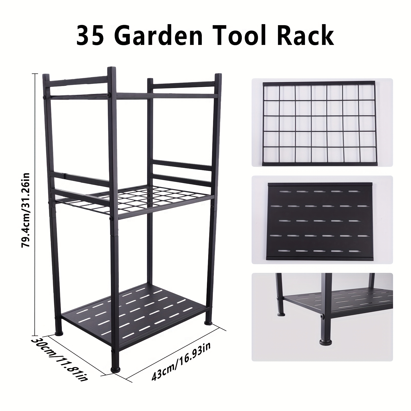 A Wall-mounted Storage Solution For Metal Gardening Tools, Ideal For Holding A Shovel, Rake, Broom, And Hose - Sold As A Single Unit, Storage Racks