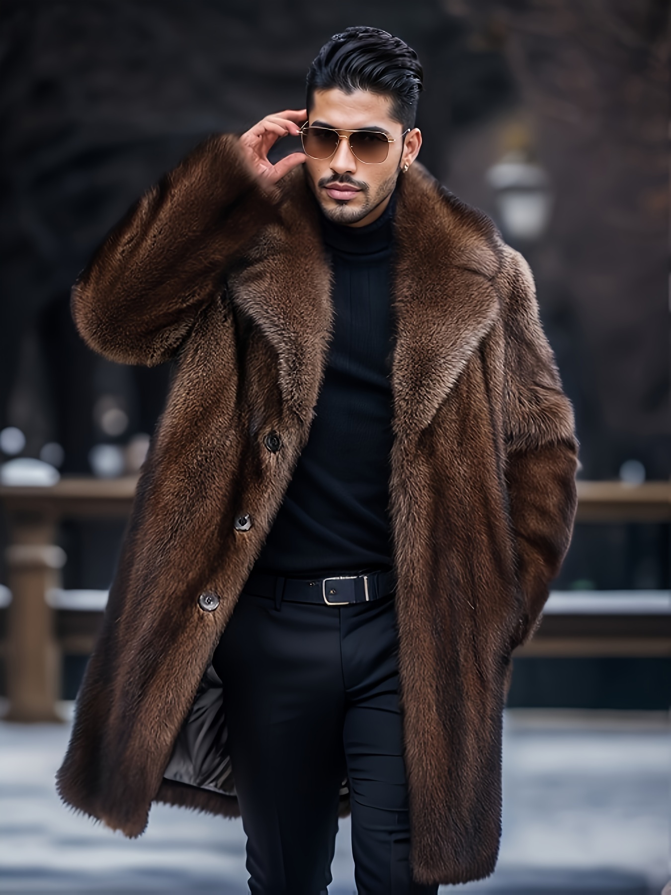 Mantel Jacken Herren Luxus Herren Luxus-Kunst-Minkfellmantel