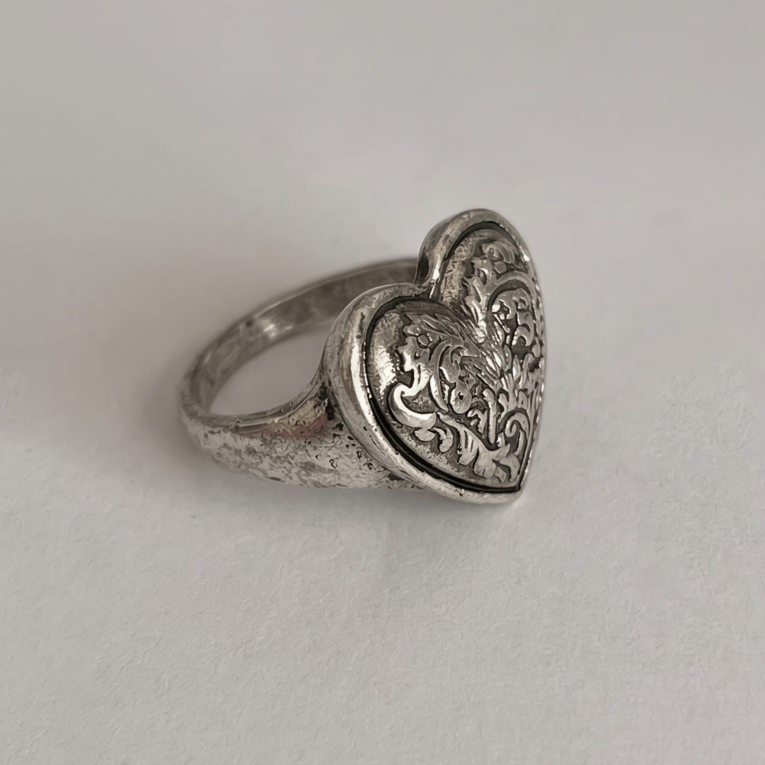 TEMU Anillo de mujer con diseño de moderno y anillo plateado antiguo