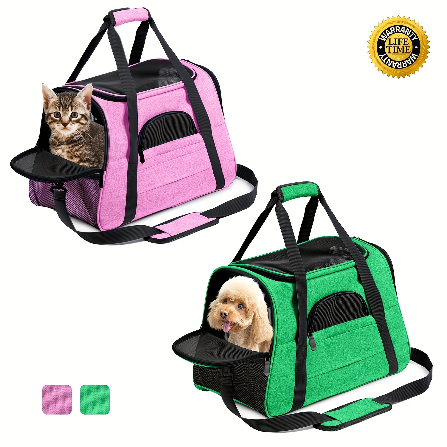 

Cat Carrier Dog Carrier For Medium Dogs Dog Travel Crate Soft Slided Collapsible Pet Travel Carrier, Large (20.5" W X 13.5" H X 10" D)