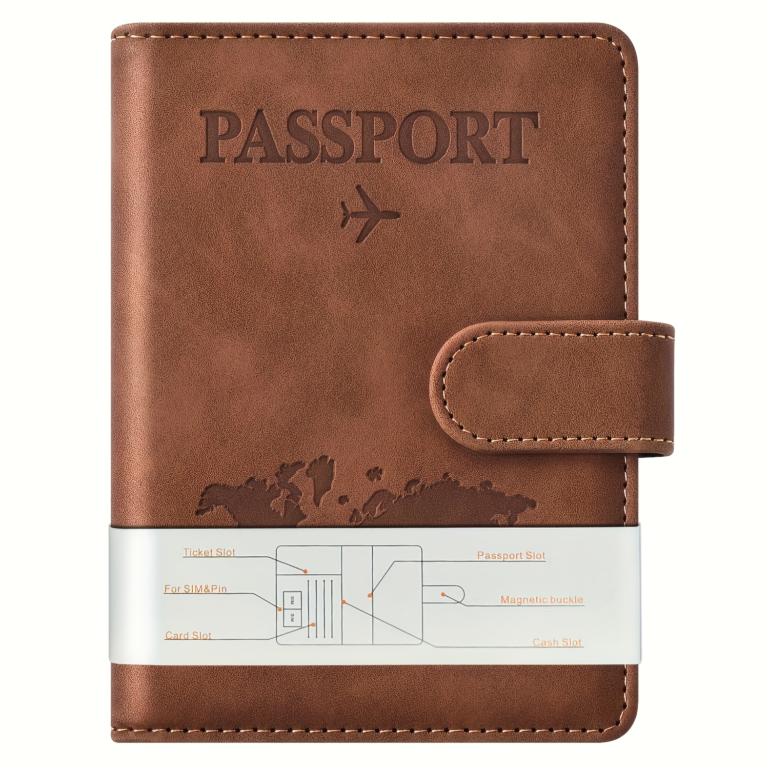 TEMU 1pc Pu Passport Holder With Vaccine Card Slot - Rfid Blocking Passport And Vaccine Card Holder Combo For Men And Women - Passport Cover With