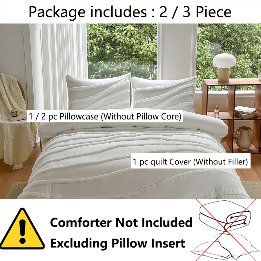 3pcs Set (1 Duvet Cover + 2 Pillowcases, Without Core) Three-Dimensional Tufted Line Design Duvet Cover Set, Soft And Comfortable Bedding Set, Suitable for Women, Men, And Friends' Home Gifts, Multiple Sizes And Colors, Universal for All Seasons