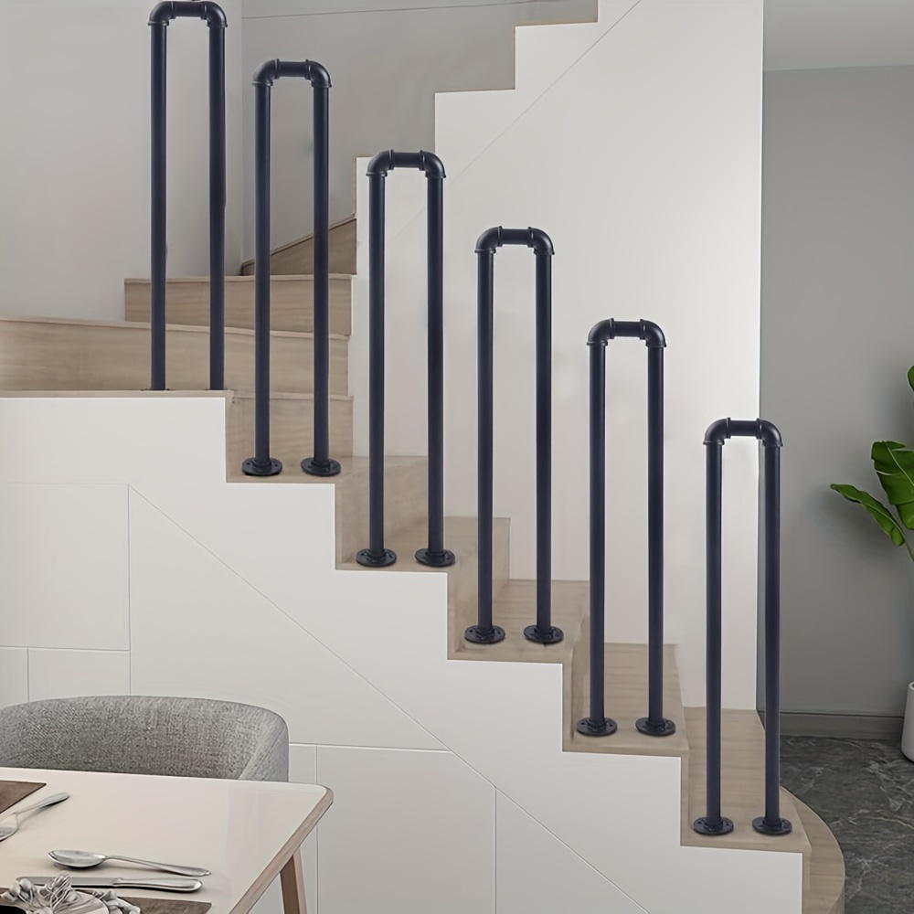 18" Handrails For Outdoor Steps, U-Shaped Wall Mount Railing
