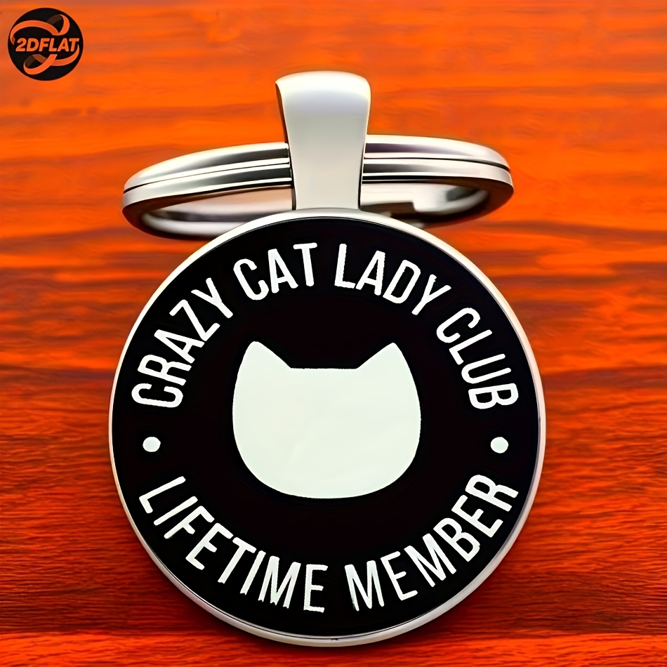 TEMU Lady Enamel Round Badge Keychain - Vintage Emblem, Perfect For Birthdays, Anniversaries, Mother's Day And Father's Day, Graduation Gifts, Car