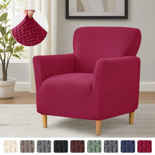 1pc elastic t shaped jacquard small single armrest sofa cover