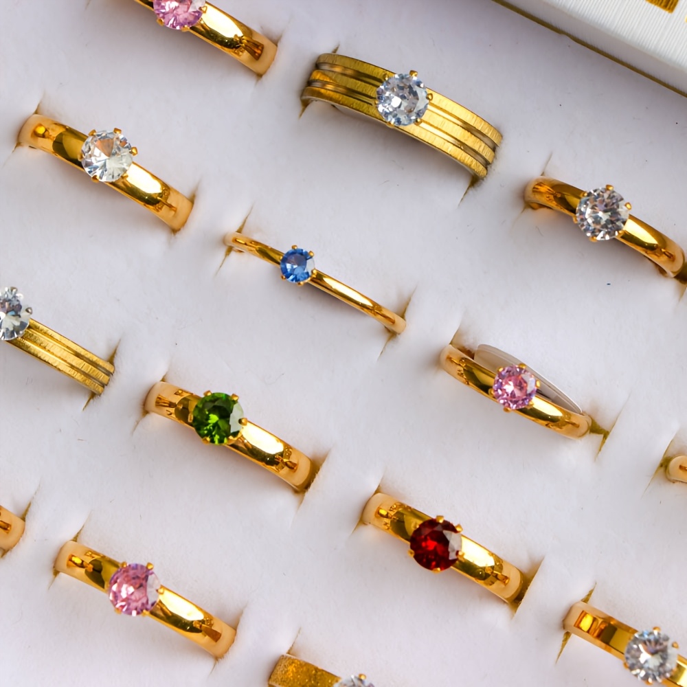 12pc Elegant Stainless Steel Rings Set for Daily Wear