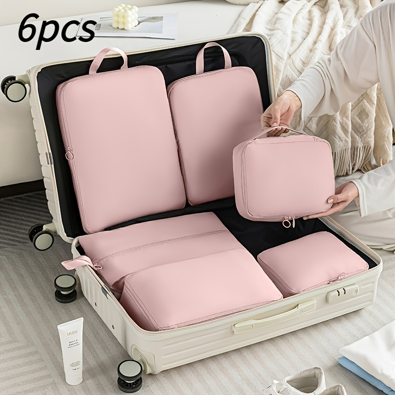 TEMU 6 stuks Compressie Verpakkingskubus - Duurzaam Polyester , Lichtgewicht Reisorganizer, Organizer voor Koffer en Kleding Sortering, 6