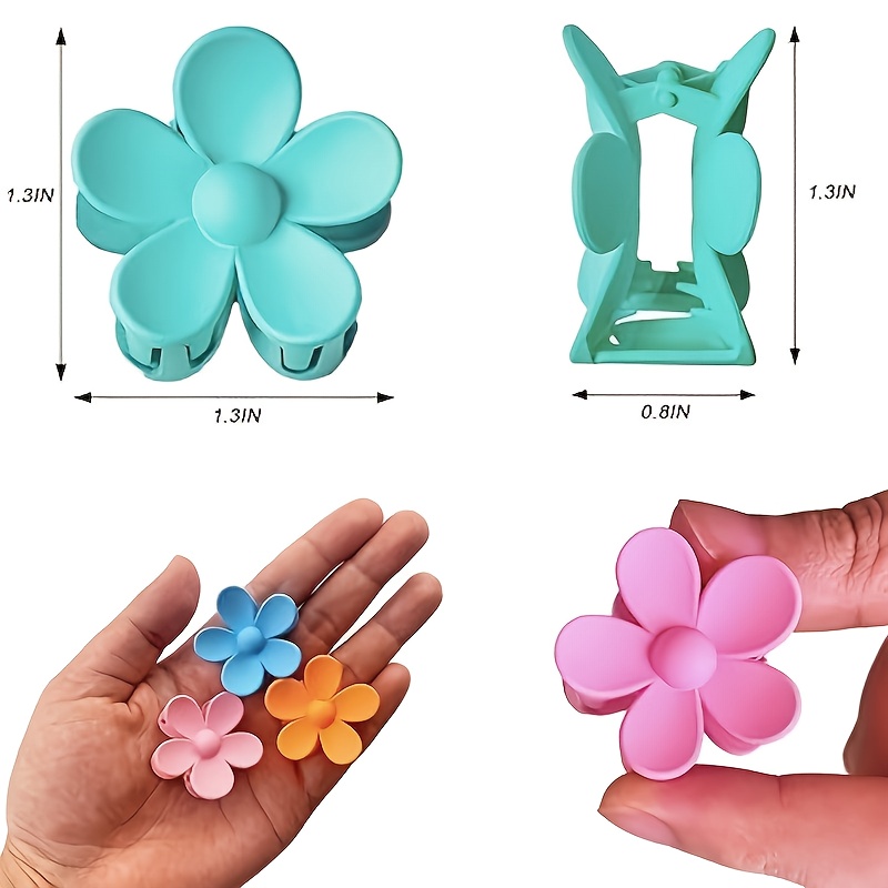 12pcs small hair clips -   hairpins with non-slip grip, soft pink, yellow, blue, orange, red, turquoise - for women, s, everyday, parties, weddings - cute flower hair accessories, party hairpieces,   design, durable hairpins, holiday hairstyles, lightweight hairpins,   Product details 3