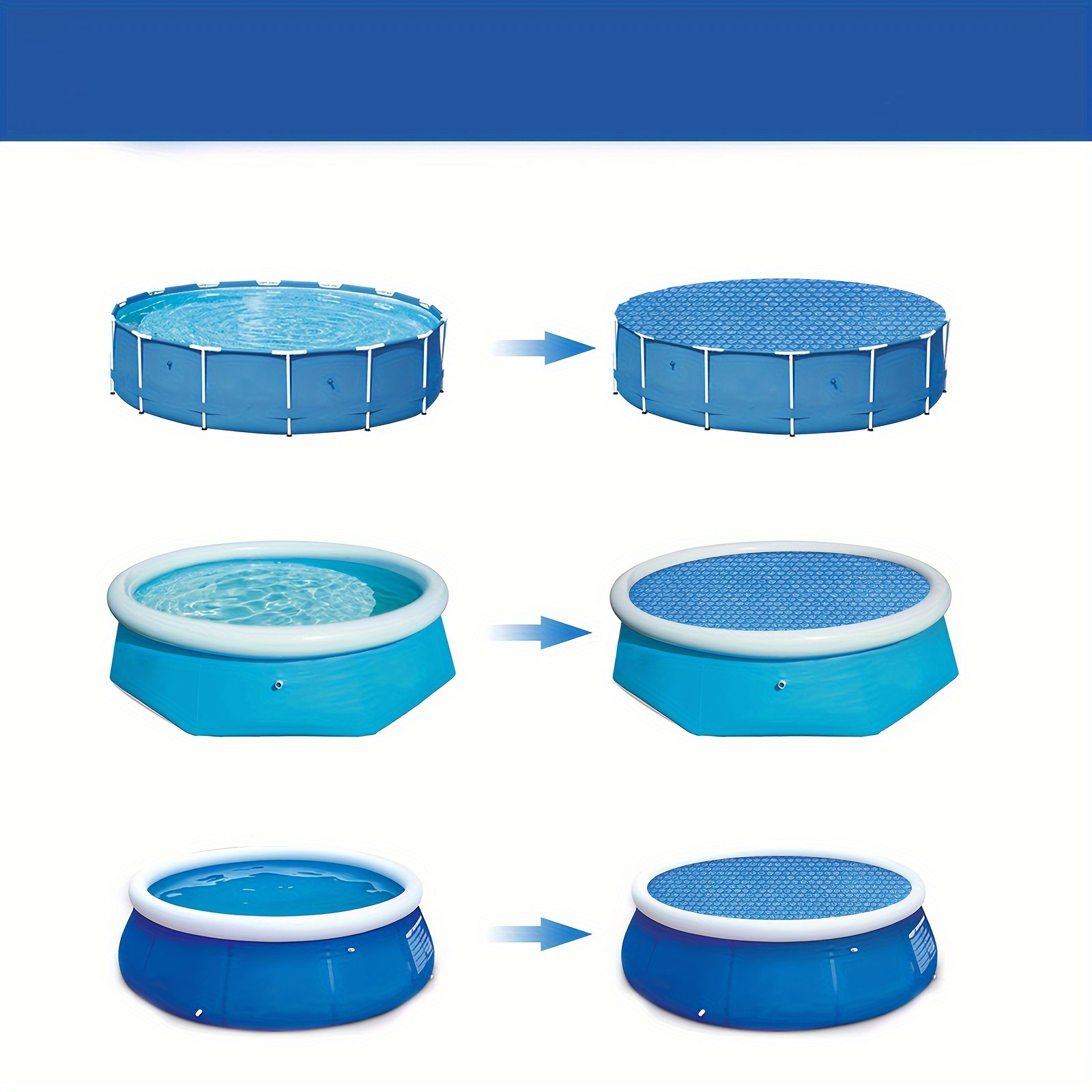 Solar Pool Covers Ground Pools Round Pe Bubble Thermal Temu