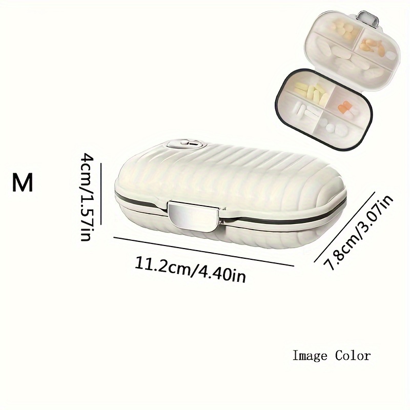 TEMU 1pc Portable Pill Box Travel Days 7 Grid Sub-packaging Pills Sealed Storage Box Pill Organizer